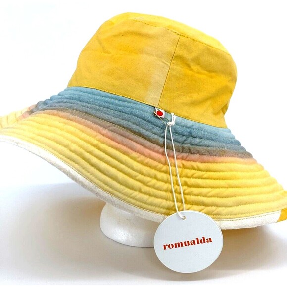 Romualda Planet Gran Venus Bucket Hat Yellow Pink Blue Made In Spain NWT